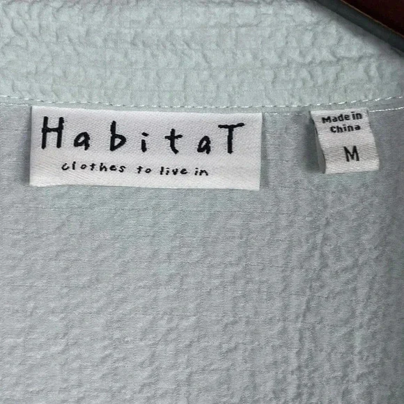 Habitat Soft Crinkle Womens Top Size Medium M Textured Long Sleeve Button Tunic - Picture 2 of 11